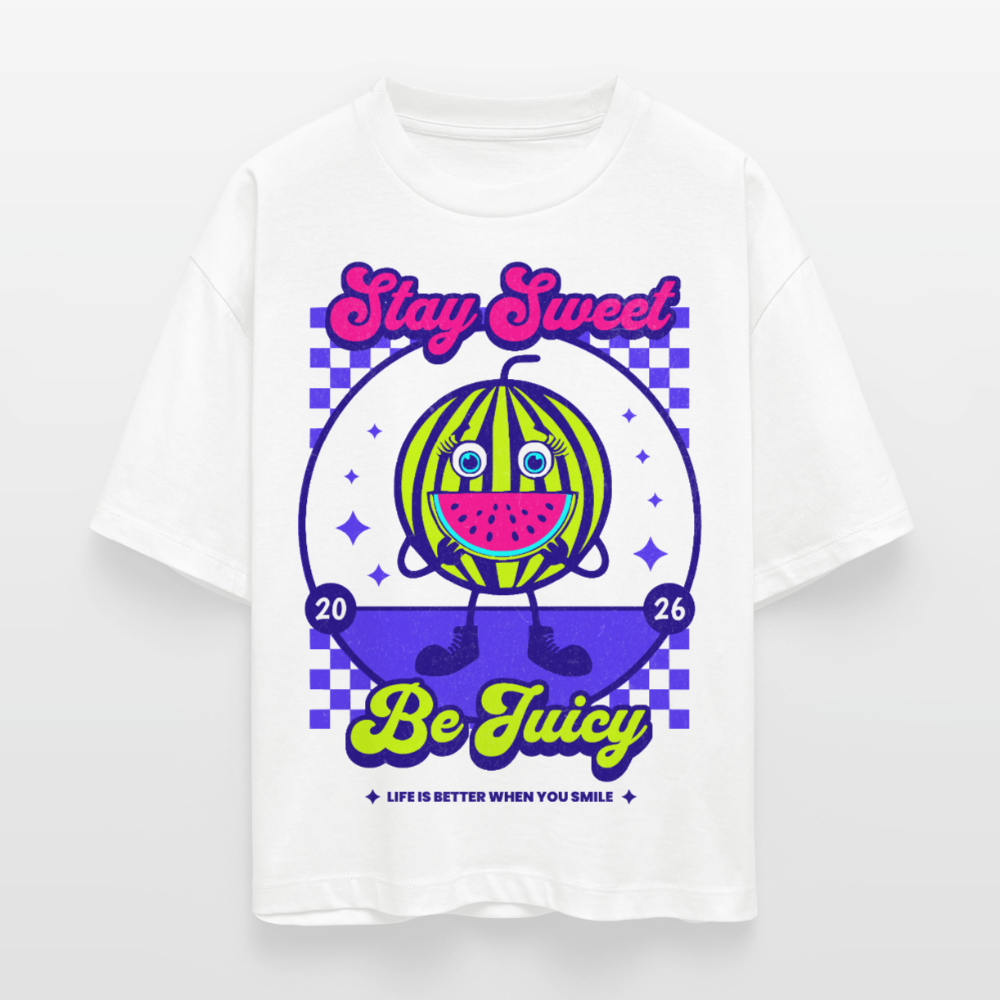 Stay Sweet Design – Frauen Boxy Bio-T-Shirt - Weiß