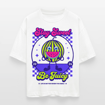 Stay Sweet Design – Frauen Boxy Bio-T-Shirt - Weiß
