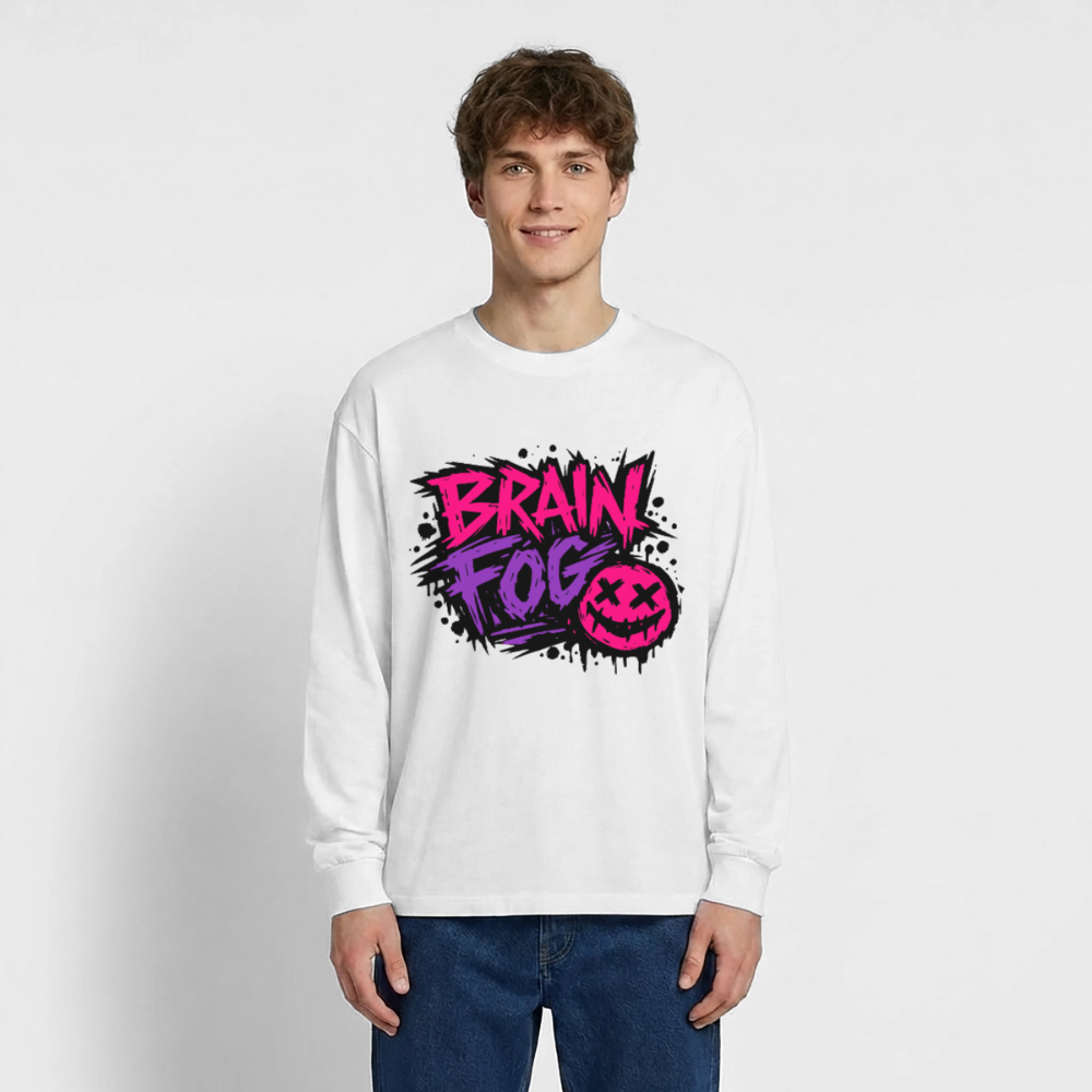 Brain Fog Design – Oversized Langarmshirt - Weiß