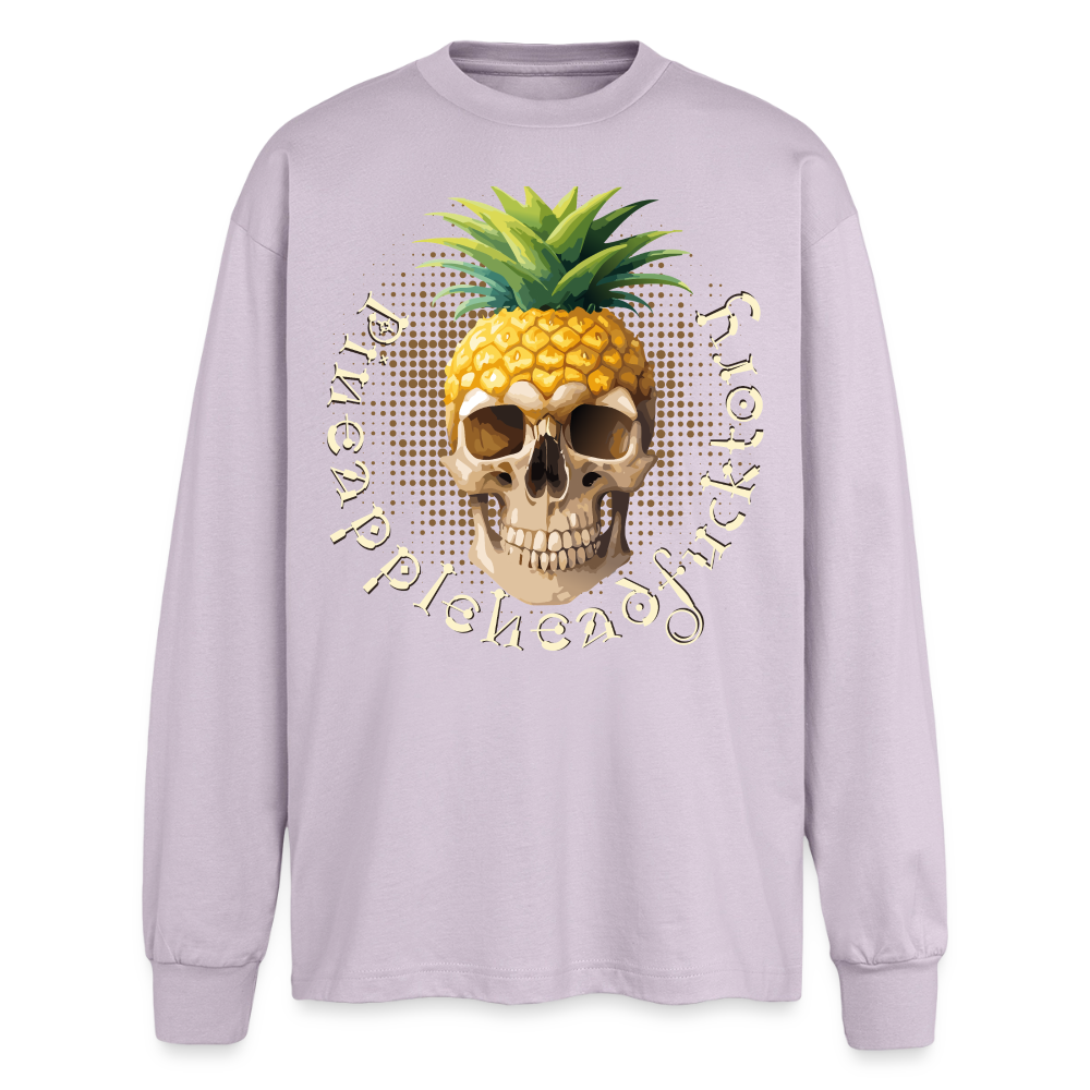 Pineapple Skull Design - Oversized Langarmshirt - verblasstes Lila