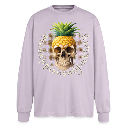 Pineapple Skull Design - Oversized Langarmshirt - verblasstes Lila
