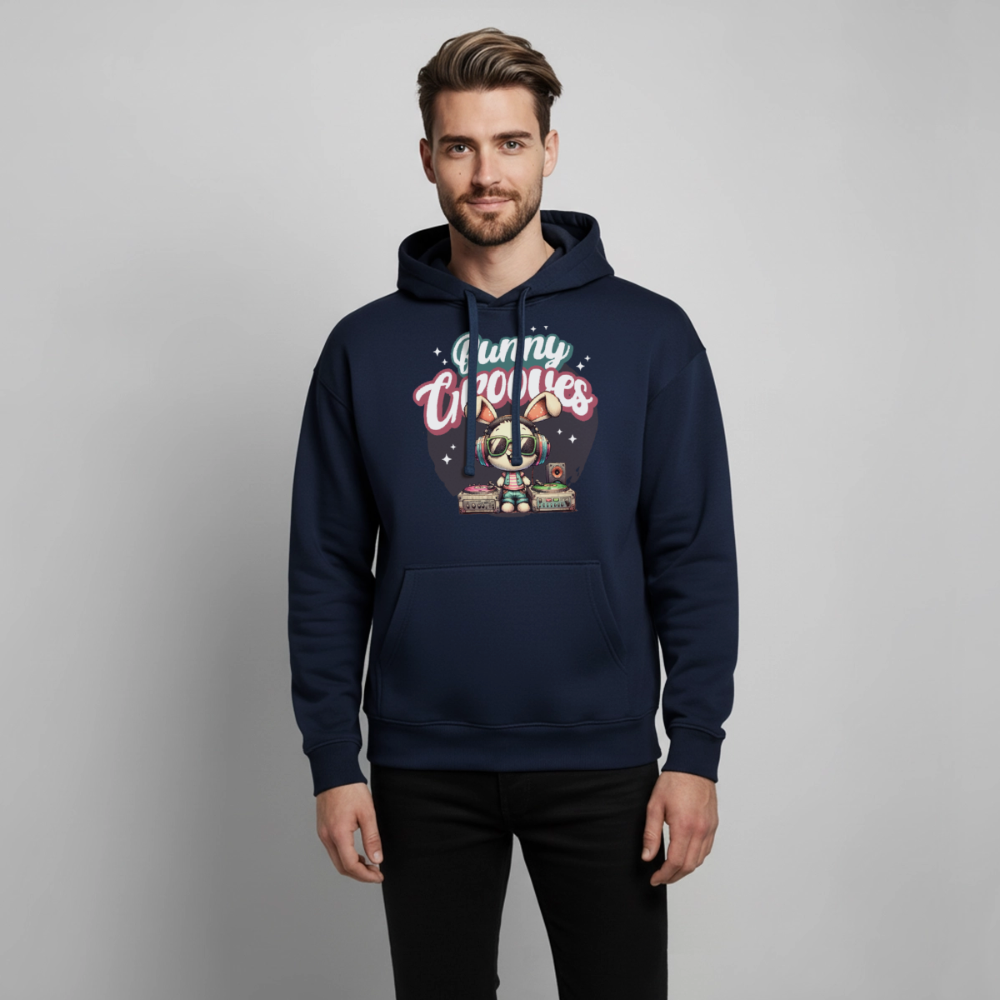 Bunny Grooves Design – Oversized Unisex Hoodie - Navy