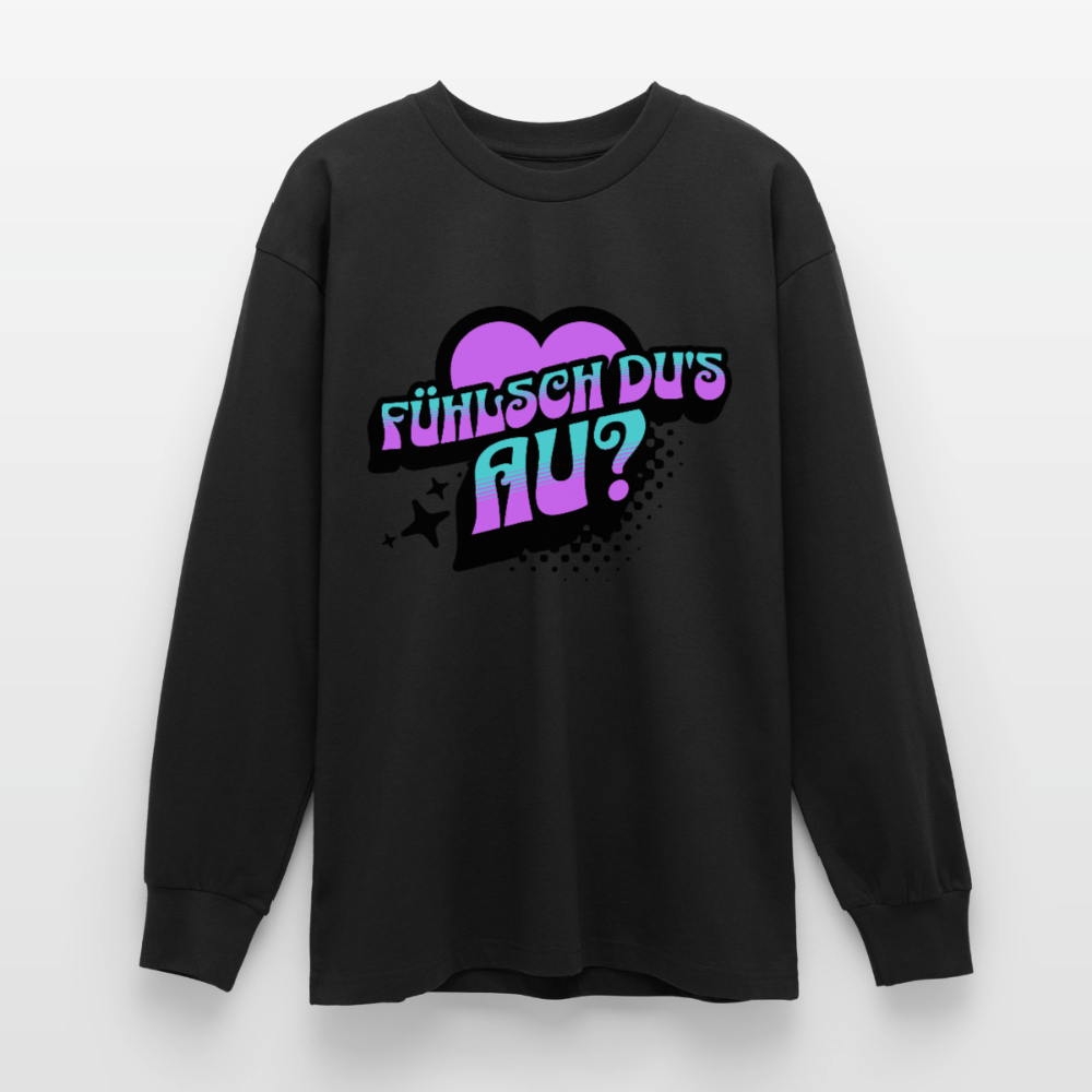 Fühlsch du‘s au Design – Oversized Langarmshirt - Schwarz