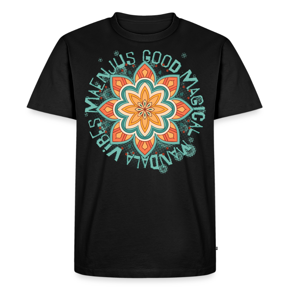 Mandala Türkis Design – Männer Premium T-Shirt - Schwarz