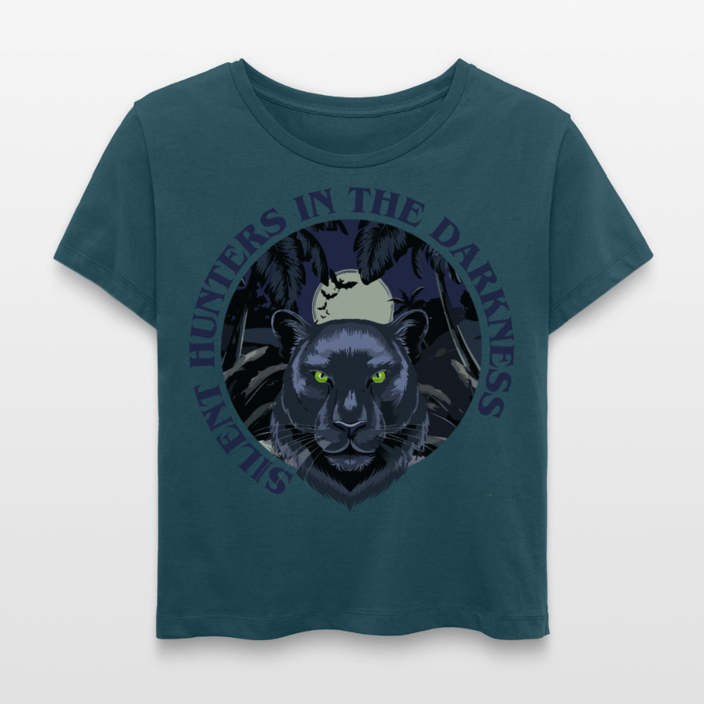 Silent Hunter Design – Rundhals Frauen Bio-T-Shirt - Dunkles Petrol