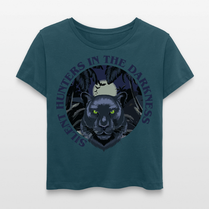 Silent Hunter Design – Rundhals Frauen Bio-T-Shirt - Dunkles Petrol