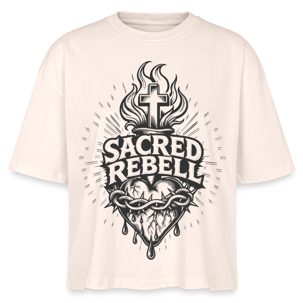 Sacred Rebell Design – Frauen Boxy Bio-T-Shirt - Natur