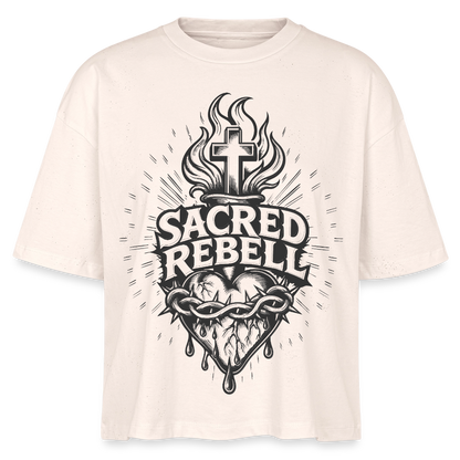 Sacred Rebell Design – Frauen Boxy Bio-T-Shirt - Natur