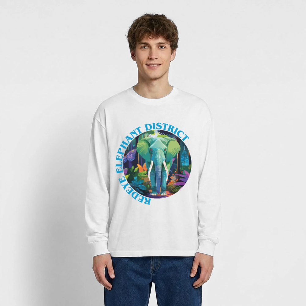 Elephant Design – Oversized Langarmshirt - Weiß