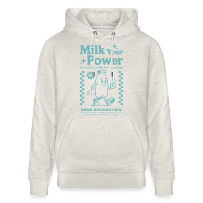 Milk Your Power Design – Unisex Bio-Hoodie - Beige meliert
