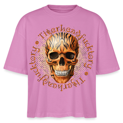 Tiger skull Design – Frauen Boxy Bio-T-Shirt - Pink