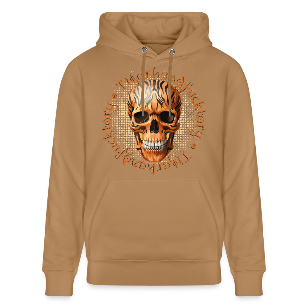 Tiger skull Design – Unisex Bio-Hoodie - Karamell 