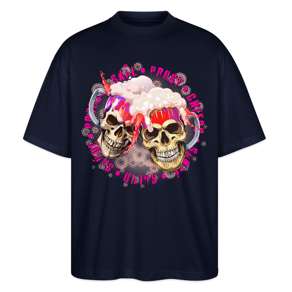 Party Skull Design Pink – Oversized Unisex Bio T-Shirt - Navy