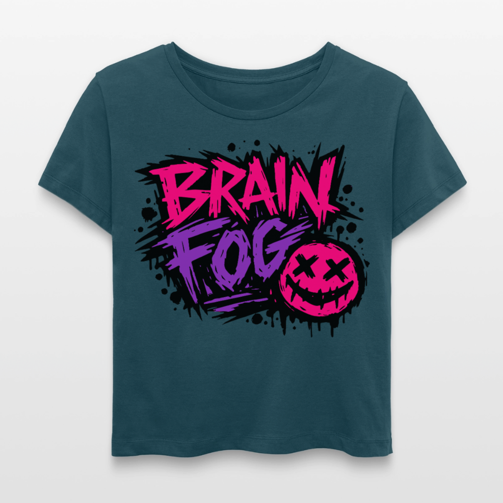 Brain Fog design – Rundhals Frauen Bio-T-Shirt - Dunkles Petrol