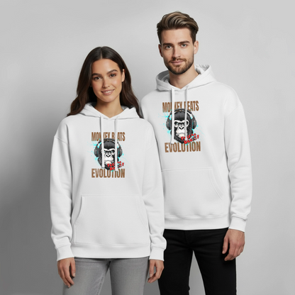 Monkey Beats Design – Oversized Unisex Hoodie - Weiß