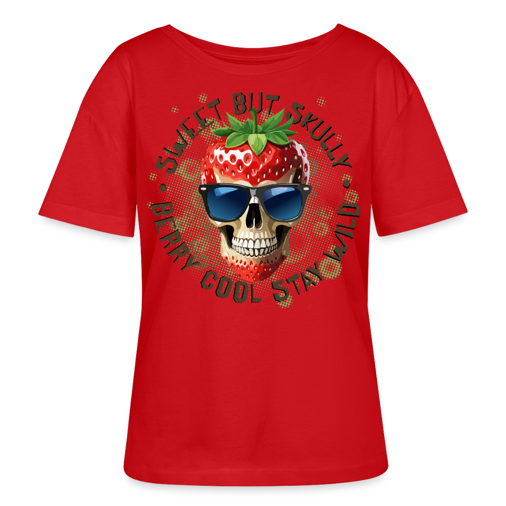 Strawberry Skull Design – Rundhals Frauen Bio-T-Shirt - Rot
