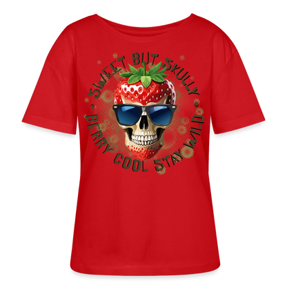 Strawberry Skull Design – Rundhals Frauen Bio-T-Shirt - Rot