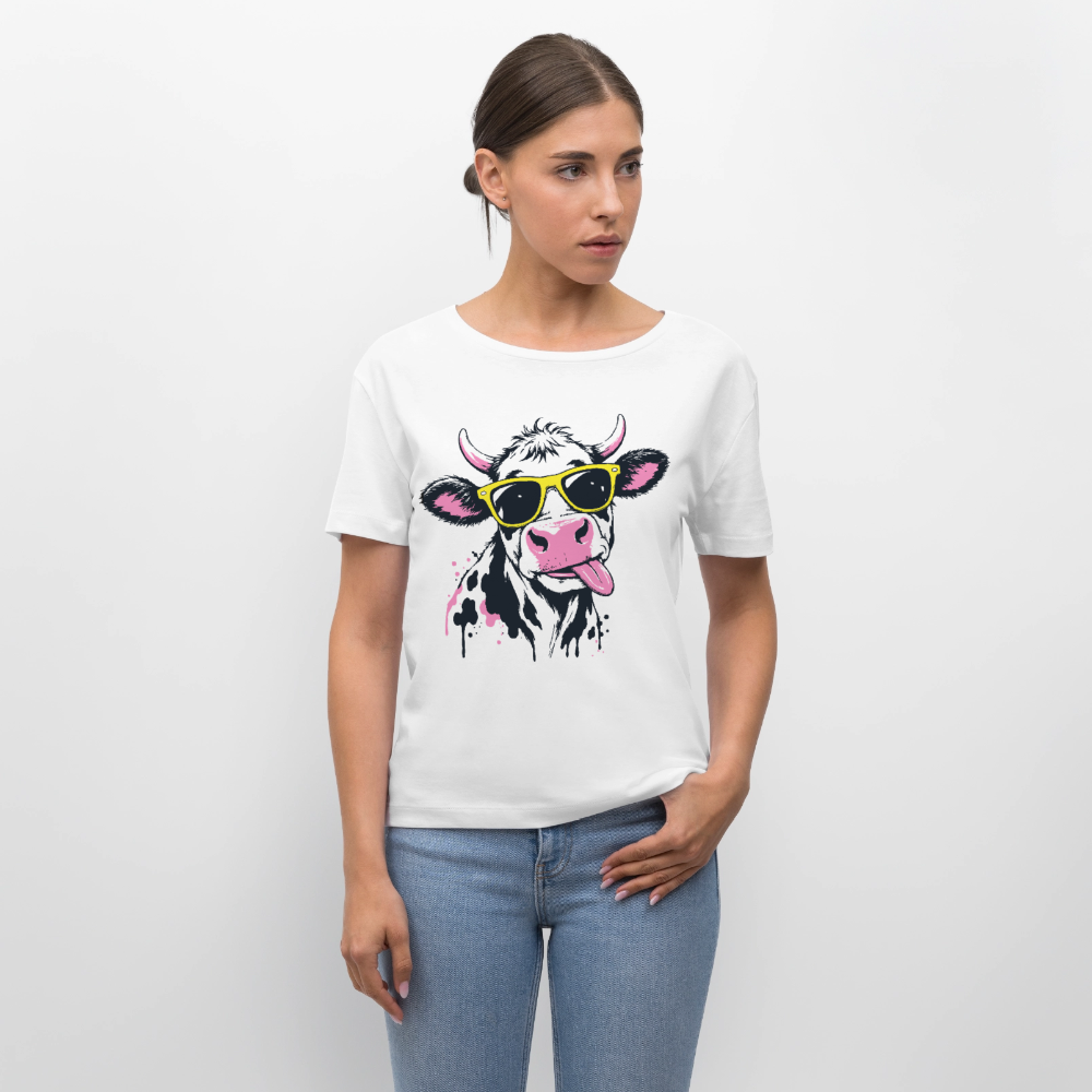 Street Cowboy Design – Rundhals Frauen Bio-T-Shirt - Weiß