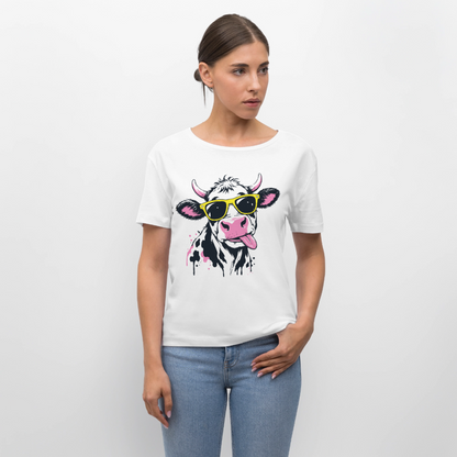 Street Cowboy Design – Rundhals Frauen Bio-T-Shirt - Weiß