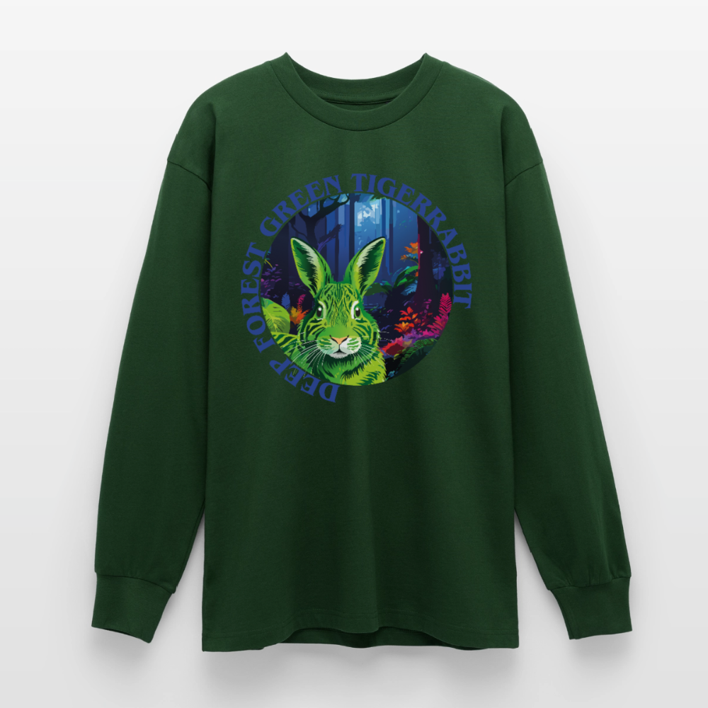 Tiger Rabbit Design – Oversized Langarmshirt - Flaschengrün