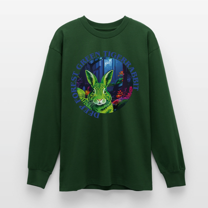 Tiger Rabbit Design – Oversized Langarmshirt - Flaschengrün