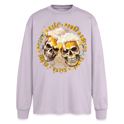 Party Skull Design – Oversized Langarmshirt - verblasstes Lila