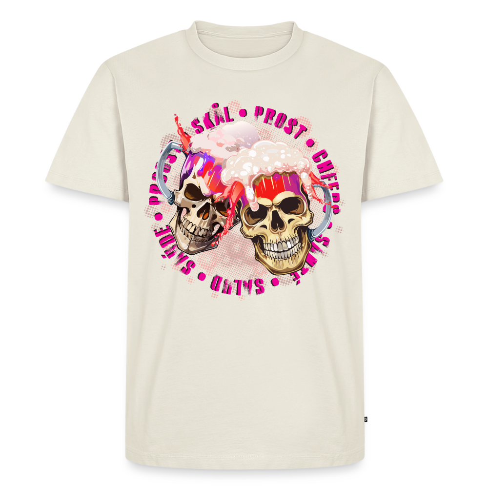 Party Skull Design Pink – Männer Premium T-Shirt - Naturweiß
