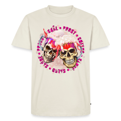 Party Skull Design Pink – Männer Premium T-Shirt - Naturweiß