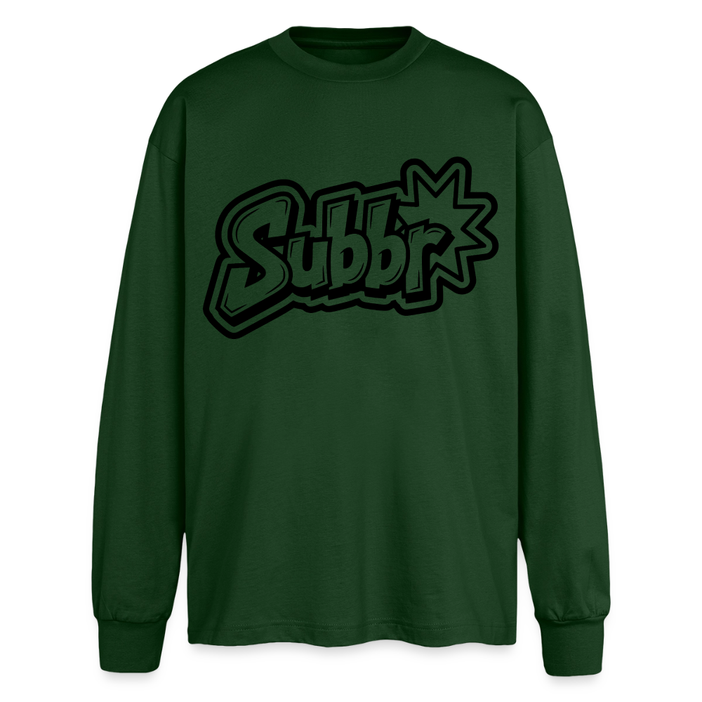Subbr Design – Oversized Langarmshirt - Flaschengrün