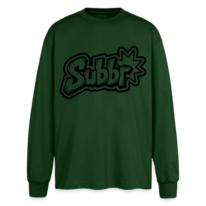 Subbr Design – Oversized Langarmshirt - Flaschengrün
