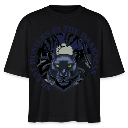 Silent Hunter Design – Frauen Boxy Bio-T-Shirt - Schwarz