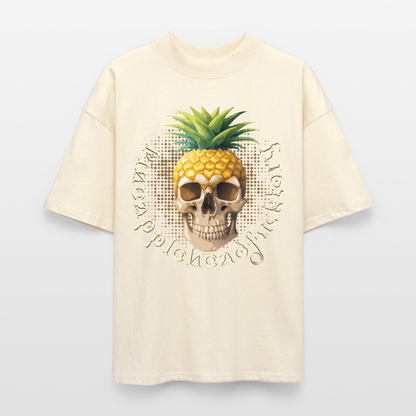 Pineapple Skull Design - Oversized Unisex Bio T-Shirt - Natur