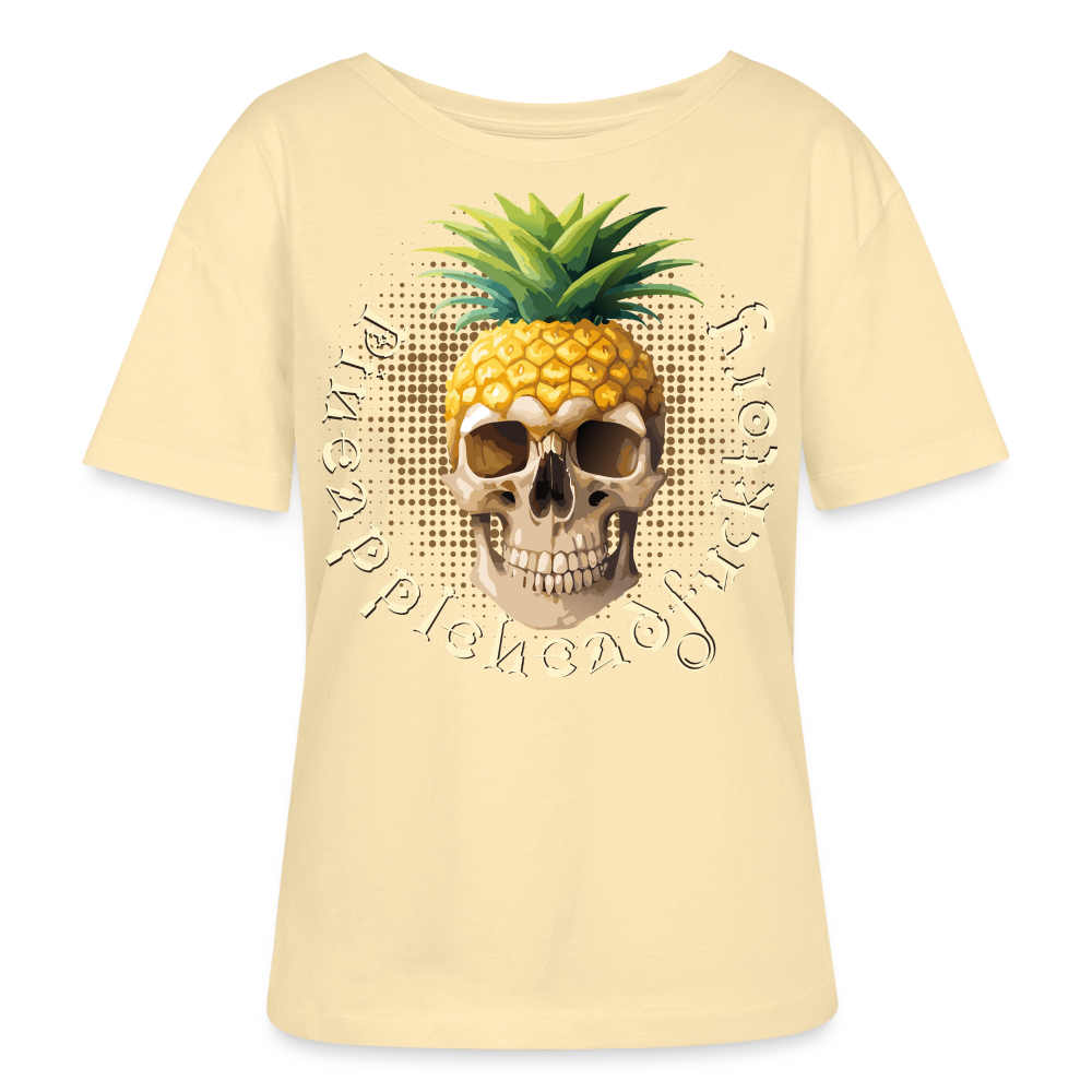 Pineapple Skull Design - Rundhals Frauen Bio-T-Shirt - Creme