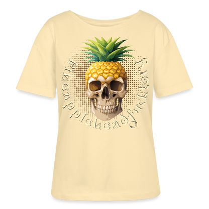 Pineapple Skull Design - Rundhals Frauen Bio-T-Shirt - Creme