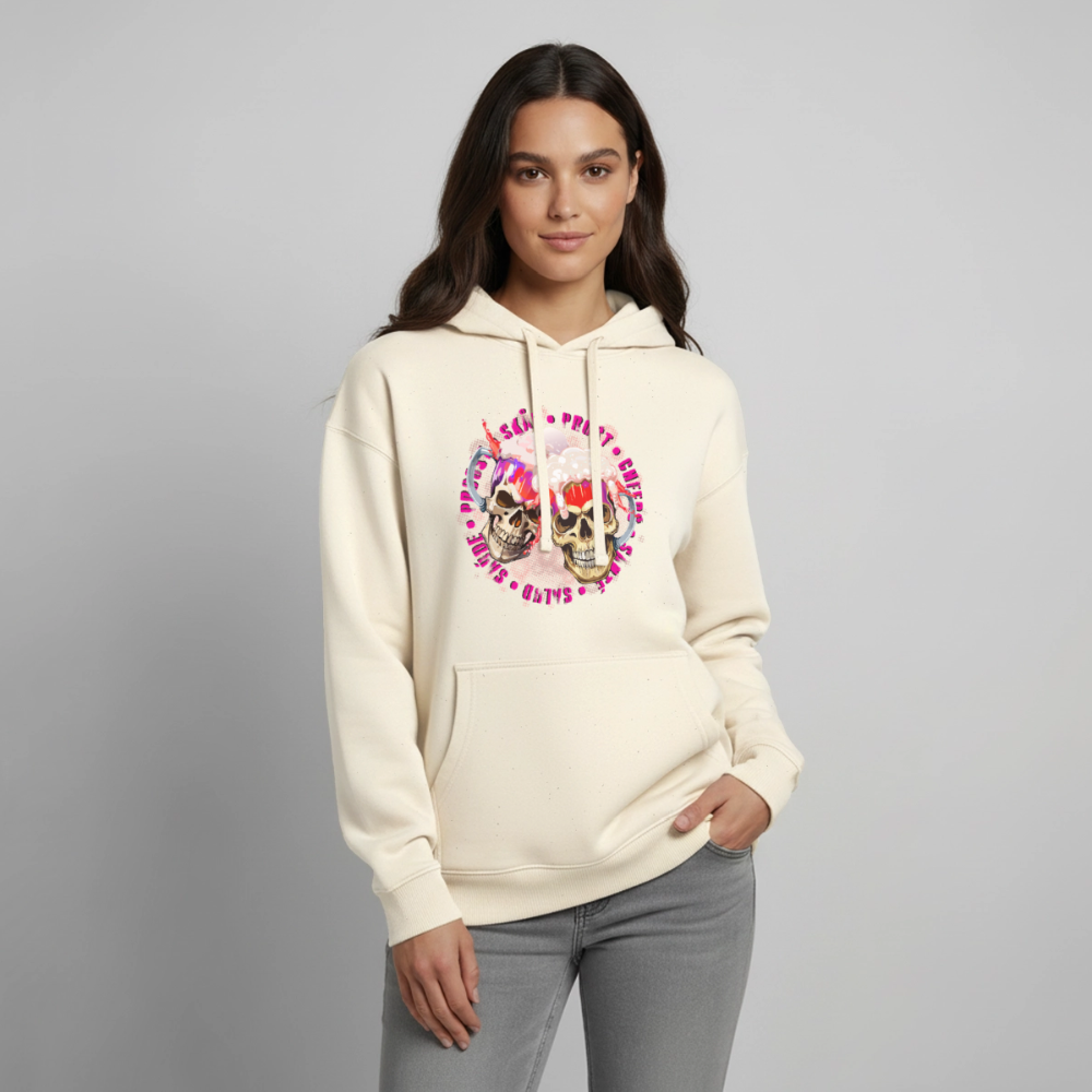 Party Skull Design Pink – Oversized Unisex Hoodie - Natur