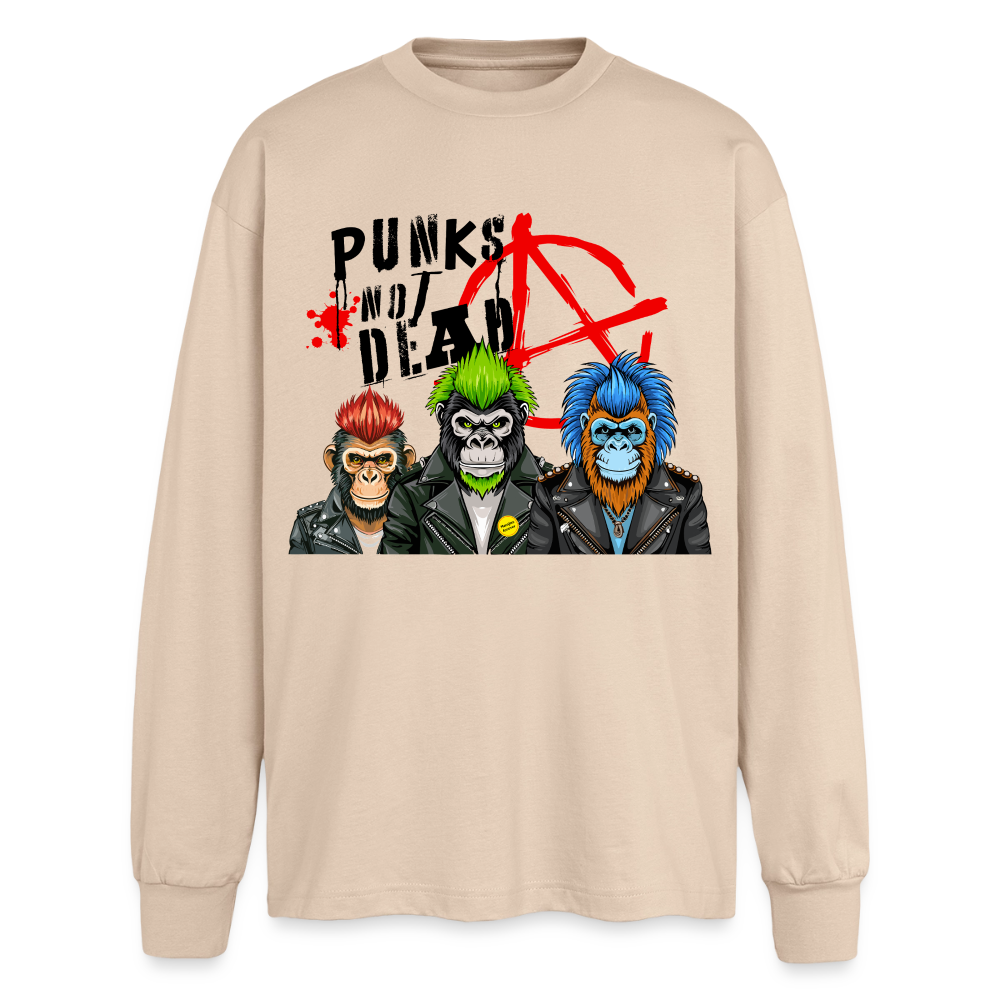 Punks Not Dead Design – Oversized Langarmshirt - Sand