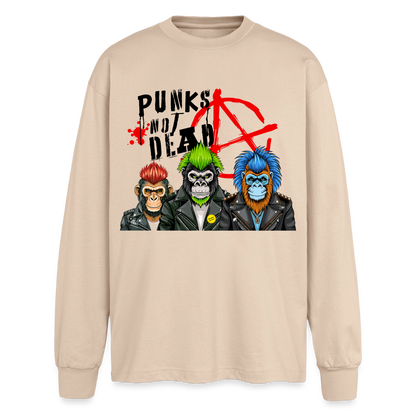 Punks Not Dead Design – Oversized Langarmshirt - Sand