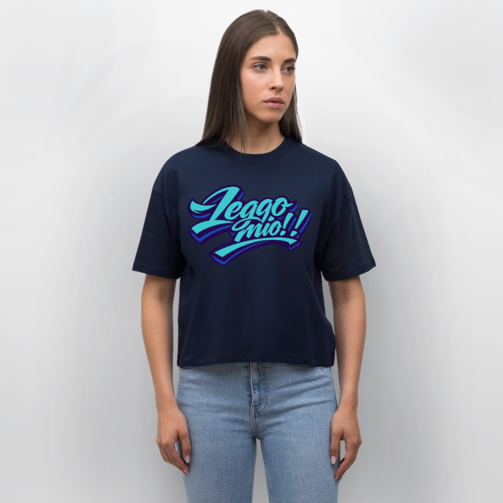 Leggomio Design – Frauen Boxy Bio-T-Shirt - Navy