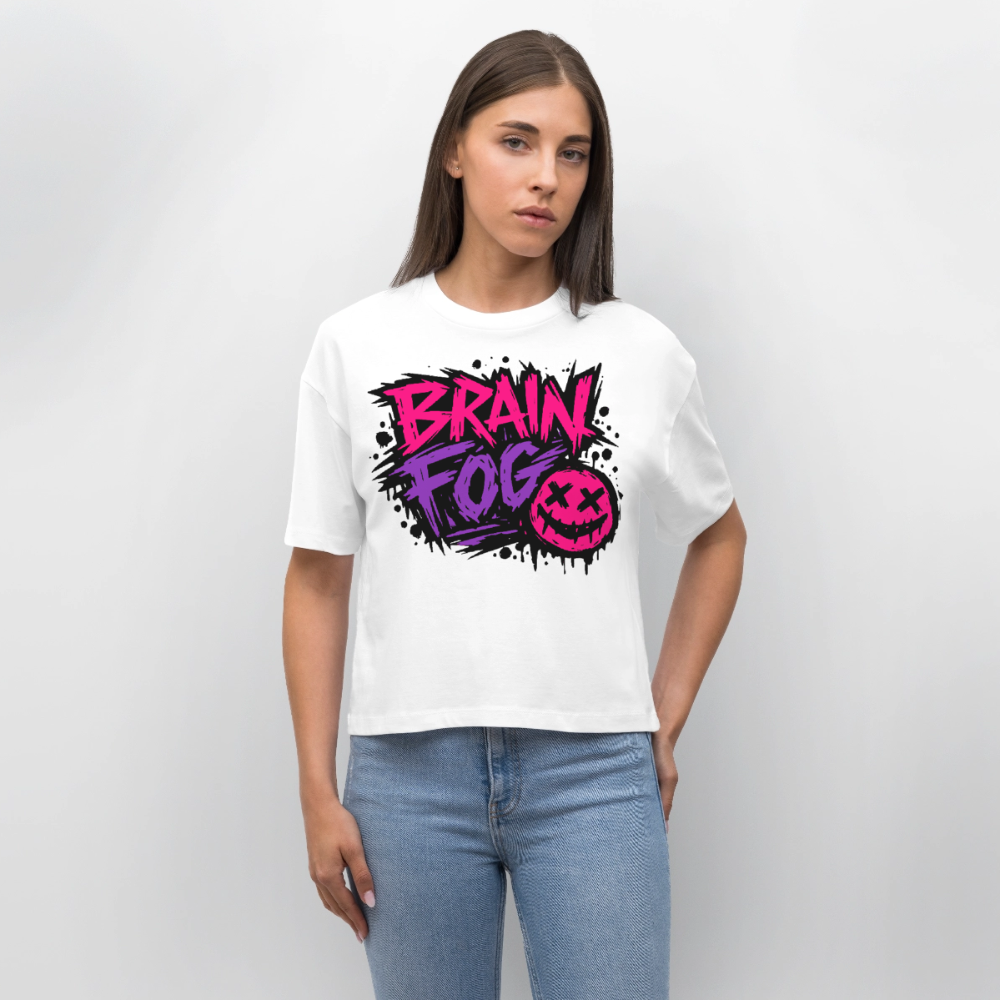 Brain Fog Design – Frauen Boxy Bio-T-Shirt - Weiß