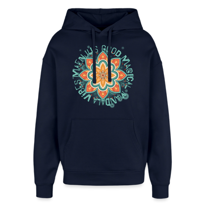 Mandala Türkis Design – Oversized Unisex Hoodie - Navy