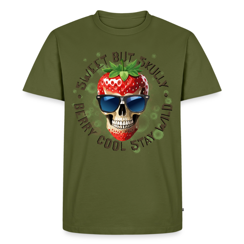 Strawberry Skull Design – Männer Premium T-Shirt - Khaki