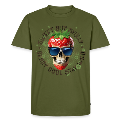 Strawberry Skull Design – Männer Premium T-Shirt - Khaki