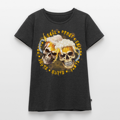 Party Skull Design – Frauen Premium T-Shirt - Anthrazit meliert