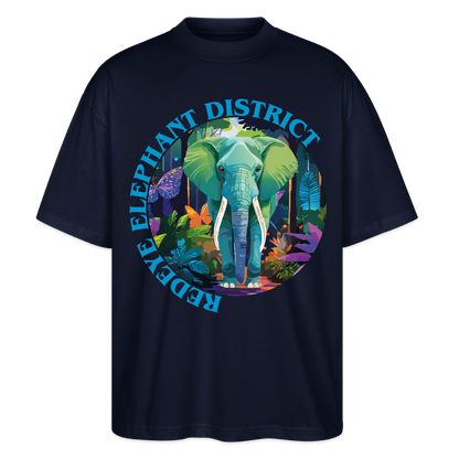 Elephant Design – Oversized Unisex Bio T-Shirt - Navy