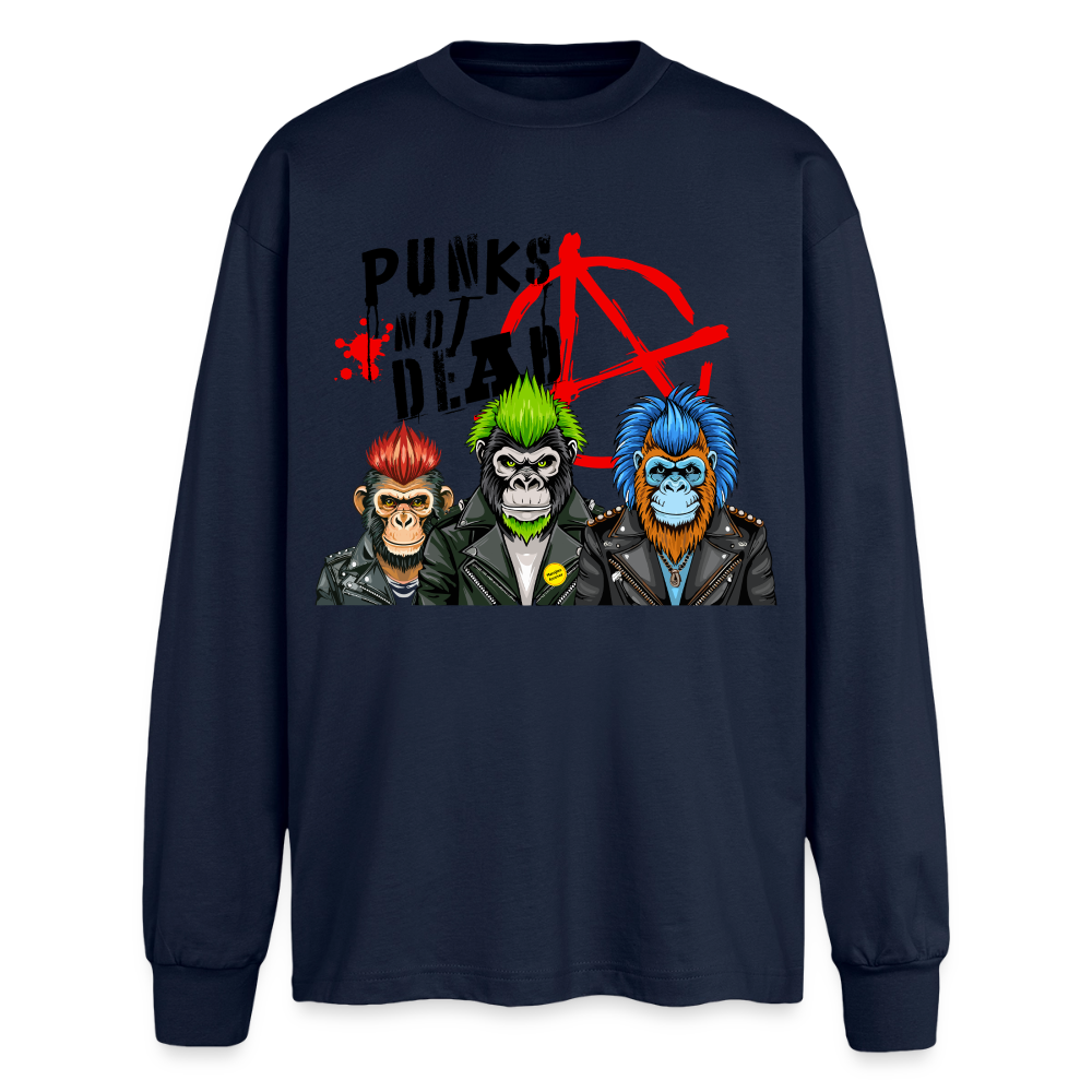 Punks Not Dead Design – Oversized Langarmshirt - Navy
