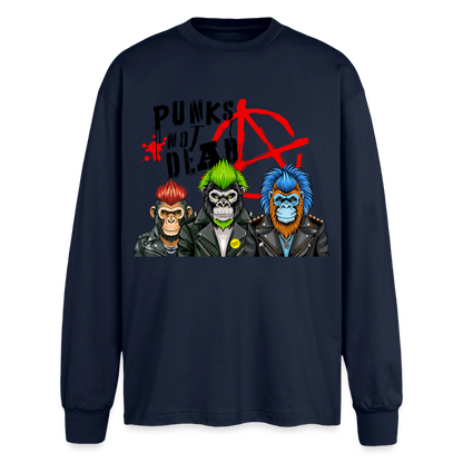 Punks Not Dead Design – Oversized Langarmshirt - Navy