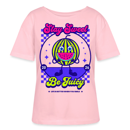 Stay Sweet Design – Rundhals Frauen Bio-T-Shirt - Hellrosa