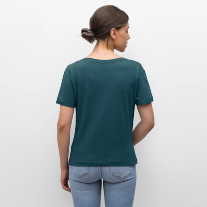 Lucky Shroom Design – Rundhals Frauen Bio-T-Shirt - Dunkles Petrol