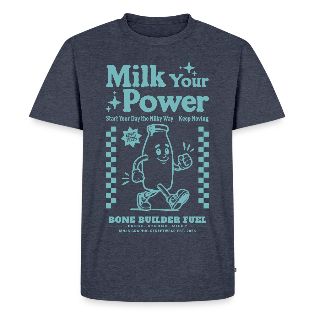 Milk Your Power Design – Männer Premium T-Shirt - Jeansblau 