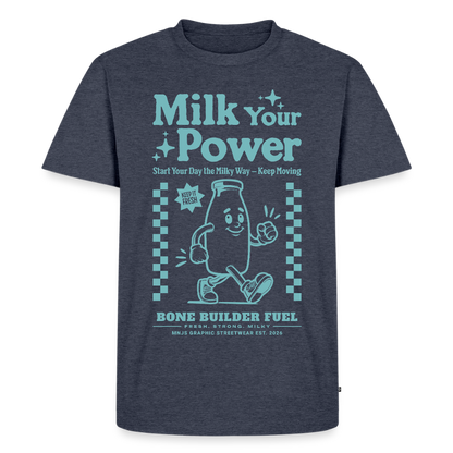 Milk Your Power Design – Männer Premium T-Shirt - Jeansblau 